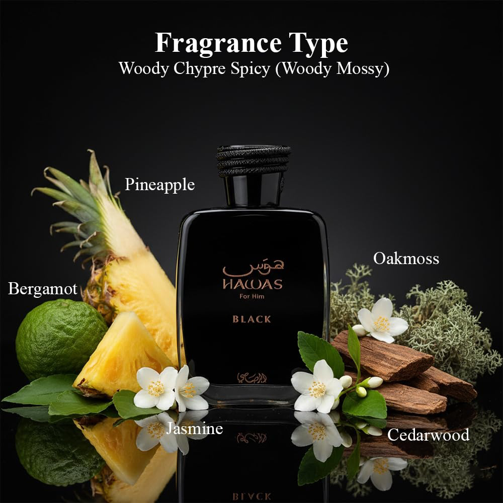 Hawas Black by Rasasi for Men  - Perfume Fragrance For Men recension och pris